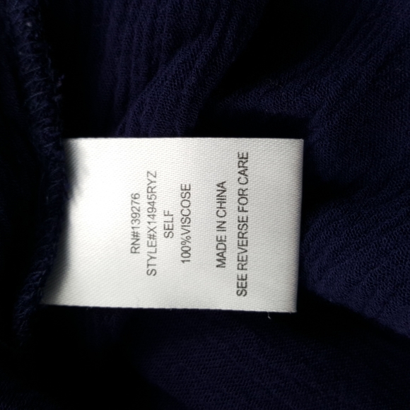 DANIEL RAINN Navy Boho Tunic Top with Lace (1X) - Picture 9 of 10